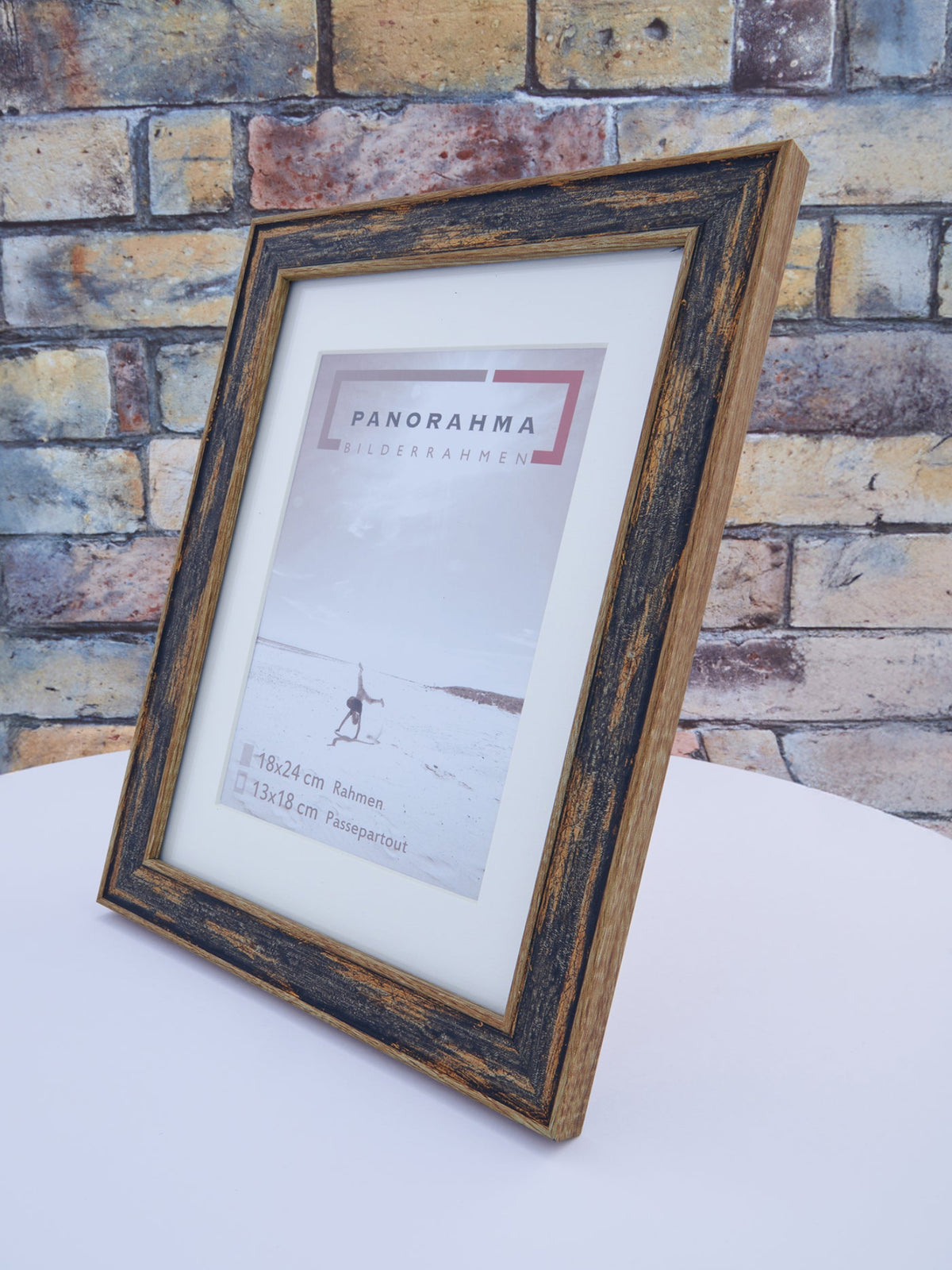 Vintage Bilderrahmen in Schwarz/Bronze aus Kunststoff in der Größe 18x24
