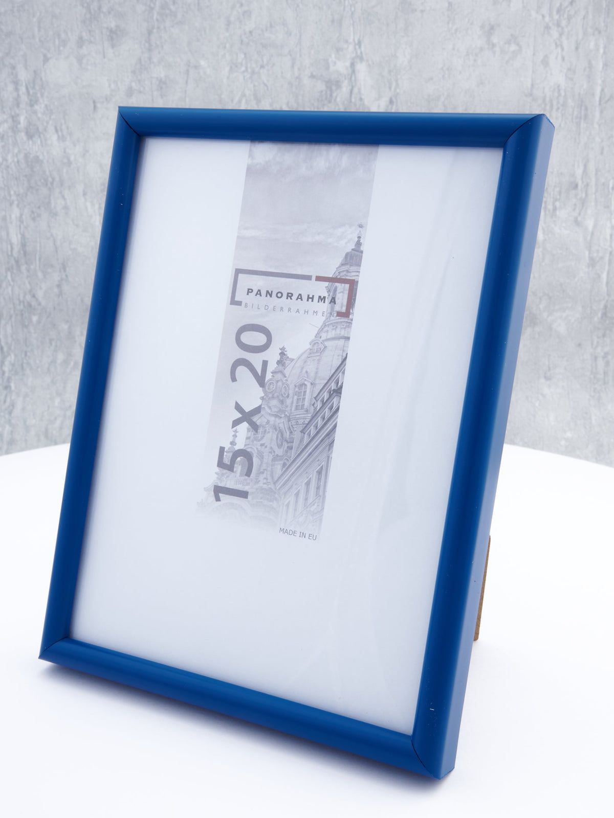 Bilderrahmen aus Kunststoff in Blau in der Größe 15x20