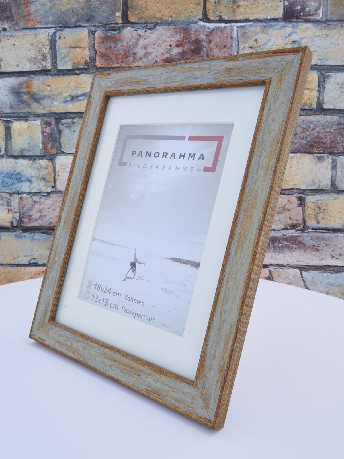Vintage Bilderrahmen in Weiß/Bronze aus Kunststoff in der Größe 18x24