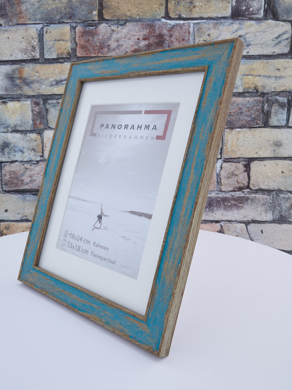 Vintage Bilderrahmen in Blau/Bronze aus Kunststoff in der Größe 18x24