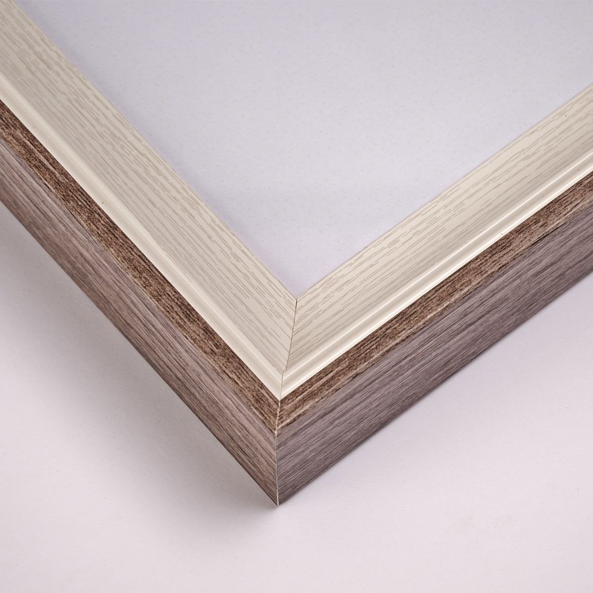 Bilderrahmen aus Holz in Weiß Grau in der Größe 21x29,7cm