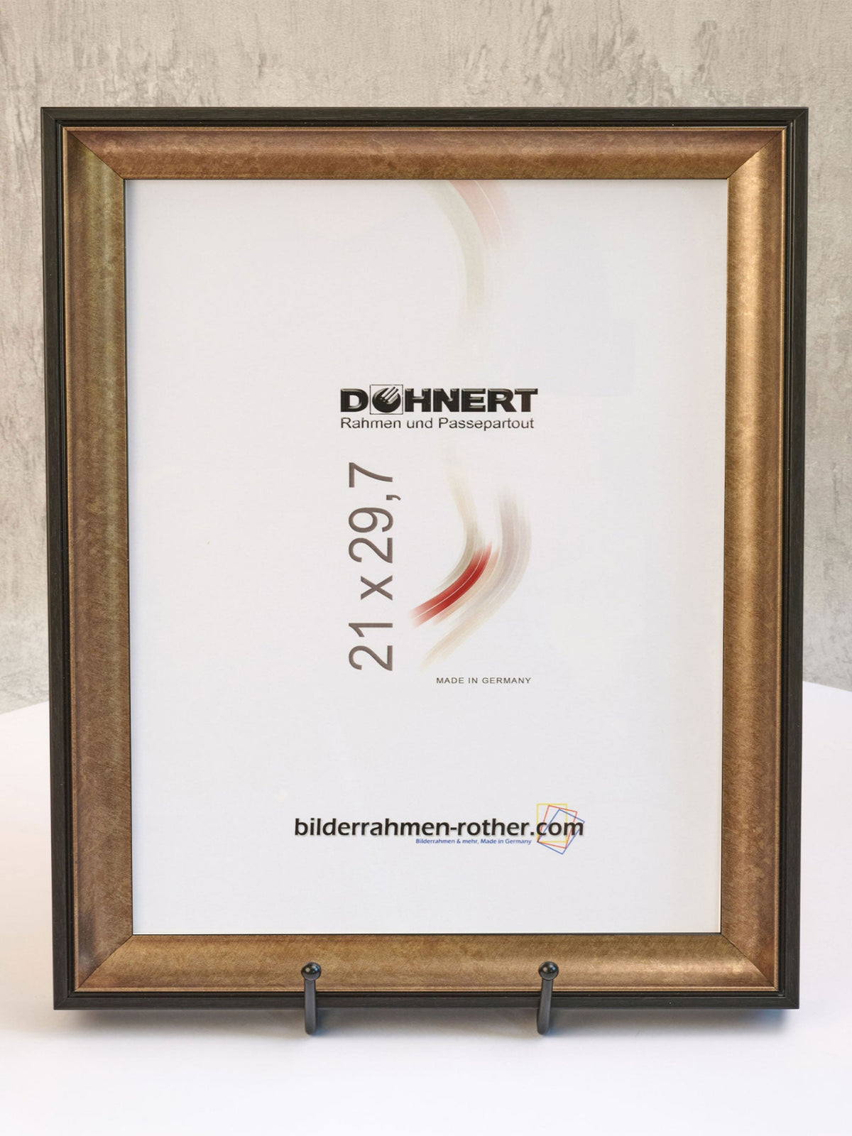 Bilderrahmen aus Holz in Schwarz Bronze in der Größe 21x29,7cm